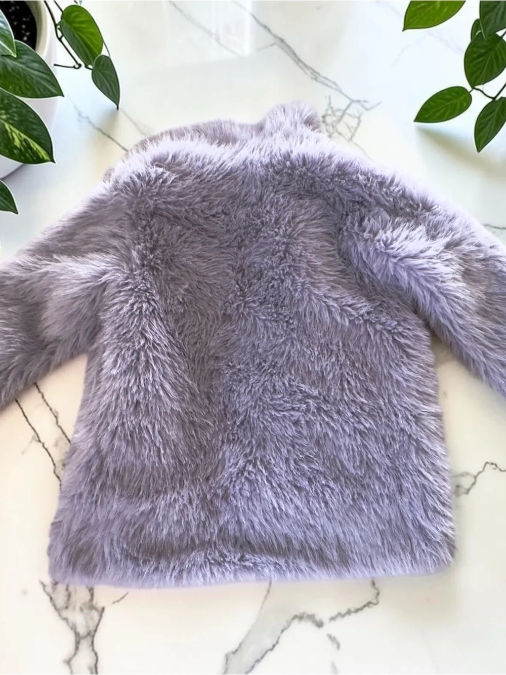 Lola + The Boys Lavender Faux-Fur Girls Coat